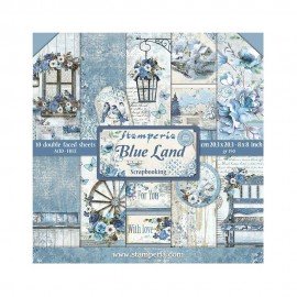 STAMPERIA-BLOK PAPIERÓW SCRAP. 20,3cm/10szt BLUE LAND