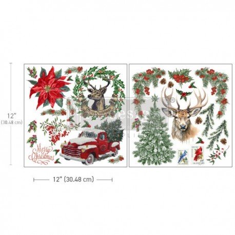 PRIMA DECOR TRANSFERS 2 CZĘŚCI MAXI CHRISTMAS MEMORIES