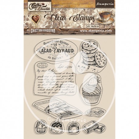 STAMPERIA STEMPEL AKRYLOWY 14x18cm COFFE & CHOCOLATE CZEK