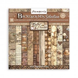 STAMPERIA-BLOK PAPIERÓW SCRAP. 20,3cm/10szt TŁA COFFE & CHOCO