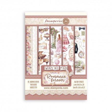 STAMPERIA PAPIER WASHI A5 8szt ROMANCE FOREVER