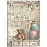 STAMPERIA PAPIER RYŻOWY A4 BROCANTE ANTIQUES MIŚ TEDDY