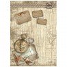 STAMPERIA PAPIER RYŻOWY A4 SEA LAND KOMPAS