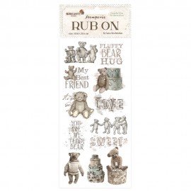 STAMPERIA RUB-ON TRANSFER 10x 21,6cm BROCANTE ANTIQUES TEDDY