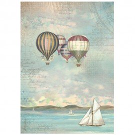 STAMPERIA PAPIER RYŻOWY A4 SEA LAND BALONY