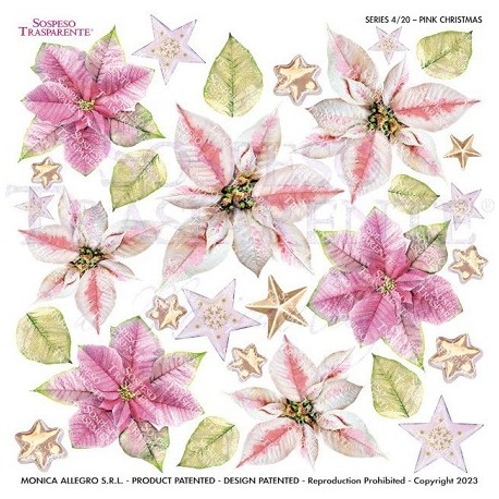 SOSPESO FOLIA NADRUKOWANA PINK CHRISTMAS