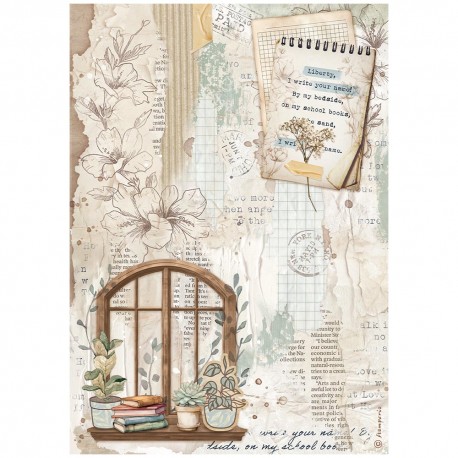 STAMPERIA PAPIER RYŻOWY A4 SECRET DIARY OKNO