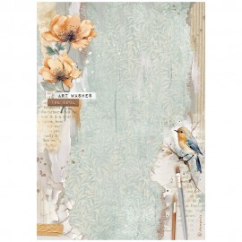 STAMPERIA PAPIER RYŻOWY A4 SECRET DIARY PTASZEK
