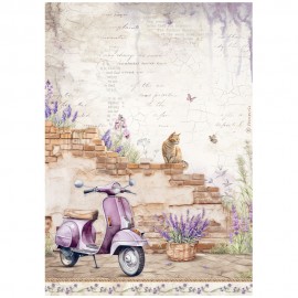 STAMPERIA PAPIER RYŻOWY A4 LAVENDER VESPA