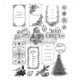 PRIMA STEMPEL AKRYLOWY 8,5x11" SANTA'S HELPER TAGS