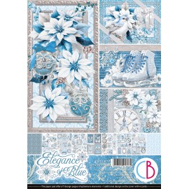 CB BLOK PAPIERÓW SCRAP.A4/9szt ELEGANCE OF BLUE