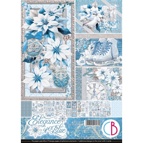 CB BLOK PAPIERÓW SCRAP.A4/9szt ELEGANCE OF BLUE