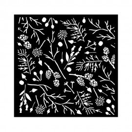 STAMPERIA SZABLON 3D 18x18 cm FOREST SZYSZKI I GAŁĄZKI