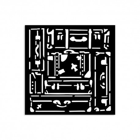 STAMPERIA SZABLON 3D 12x12 cm ART OF TRAVELLING WALIZKI