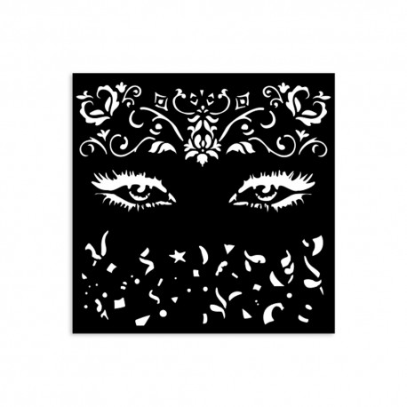 STAMPERIA SZABLON 3D 12x12 cm MASQUERADE OCZY