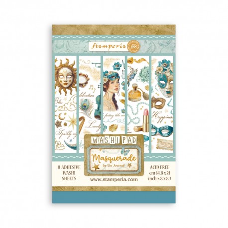 STAMPERIA PAPIER WASHI A5 8szt MASQUERADE