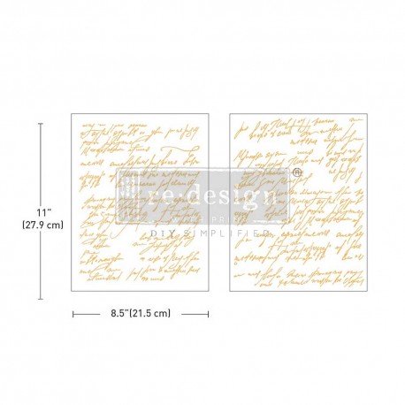 PRIMA TRANSFER FOIL KACHA MIDD 8,5x11" 2cz SHIMMERING SCRIPT
