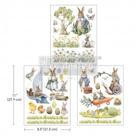PRIMA DECOR TRANSFERS 3 CZĘŚCI MIDDY BUNNY TRAILS