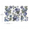 PRIMA DECOR TRANSFERS SMALL 3czx15x32,5cm INDIGO PETALS
