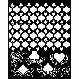 STAMPERIA SZABLON 3D 20x25 cm MASTER OF MAGIC KARCIANE WZORY