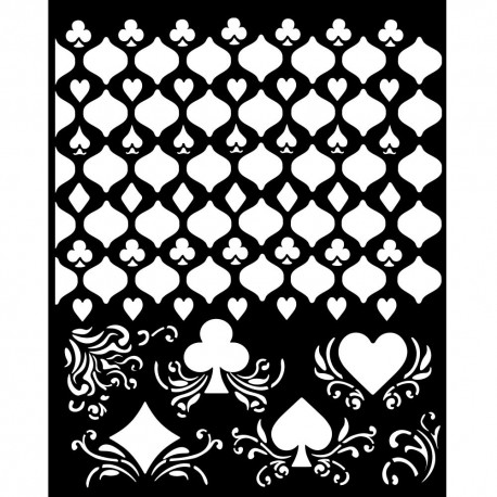 STAMPERIA SZABLON 3D 20x25 cm MASTER OF MAGIC KARCIANE WZORY