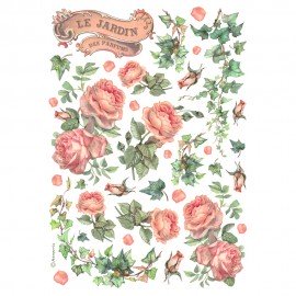 STAMPERIA PAPIER RYŻOWY A4 BESTSELLERS LES JARDINS