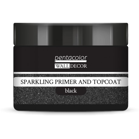 PENTART WALL DECOR SPARKLING BLACK 150ml PASTA CZARNA +MIKA
