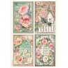 STAMPERIA PAPIER RYŻOWY A4 HOUSE OF ROSES 4 KARTY