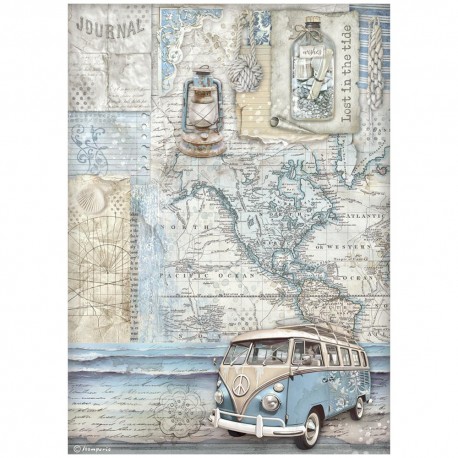 STAMPERIA PAPIER RYŻOWY A4 SILENT SEA VAN