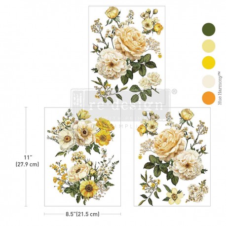 PRIMA DECOR TRANSFERS 3 CZĘŚCI MIDDY YELLOW BLISS