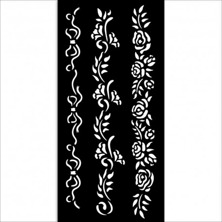 STAMPERIA SZABLON 3D 12x25 cm TIMELESS 3 BORDIURY KWIATOWE