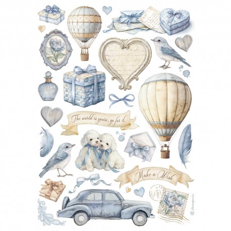 STAMPERIA PAPIER RYŻOWY A4 TIMELESS MIX ELEMENTÓW