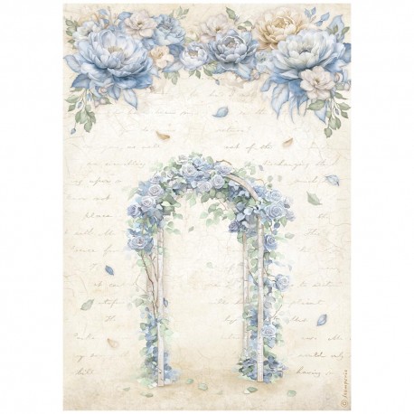 STAMPERIA PAPIER RYŻOWY A4 TIMELESS KWIATOWA PERGOLA