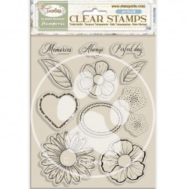 STAMPERIA STEMPEL AKRYLOWY 14x18cm TIMELESS KWIATY SERCA