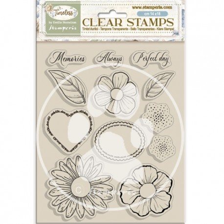STAMPERIA STEMPEL AKRYLOWY 14x18cm TIMELESS KWIATY SERCA