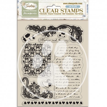 STAMPERIA STEMPEL AKRYLOWY 14x18cm TIMELESS TŁA