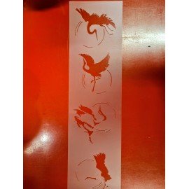 SZTUKA ZD SZABLON 45X12cm 4 ŻURAWIE