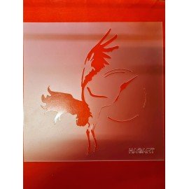 SZTUKA ZD SZABLON 20X20cm ŻURAW