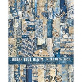 CB MIXED MEDIA BOOK A4 39 KART +11 EPHEMERA URBAN BLUE DENIM