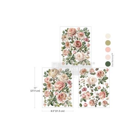 PRIMA DECOR TRANSFERS 3 CZĘŚCI MIDDY BLUSH BLOSSOMS