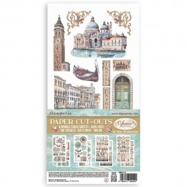 STAMPERIA-ZESTAW 4szt PAPIER NACIĘTY 15x30cm VENICE
