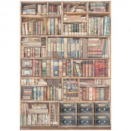 STAMPERIA PAPIER RYŻOWY A4 VENICE KSIĄŻKI VINTAGE