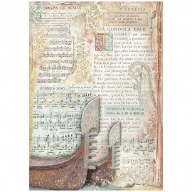 STAMPERIA PAPIER RYŻOWY A4 VENICE GONDOLA