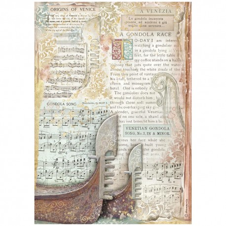STAMPERIA PAPIER RYŻOWY A4 VENICE GONDOLA