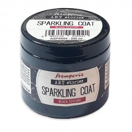 STAMPERIA BLACK SPARKLING COAT 200ml PASTA CZARNA POŁYSKUJĄCA