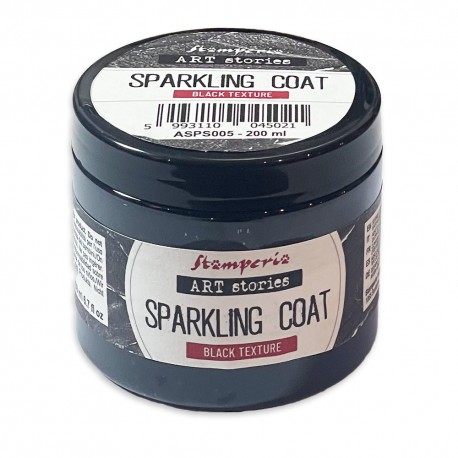 STAMPERIA BLACK SPARKLING COAT 200ml PASTA CZARNA POŁYSKUJĄCA