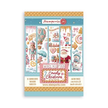 STAMPERIA PAPIER WASHI A5 8szt CANDY CHRISTMAS