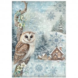 STAMPERIA PAPIER RYŻOWY A4 OWL'S HOUSE SOWA