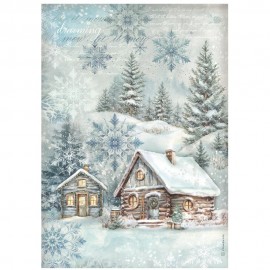 STAMPERIA PAPIER RYŻOWY A4 OWL'S HOUSE CHATKA