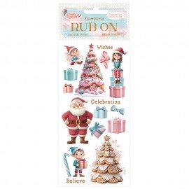 STAMPERIA RUB-ON TRANSFER 10x CANDY CHRISTMAS MIKOŁAJ